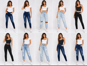 10 Pair New With Tags Women’s Jeans Lot – Distressed Denim, Mom Fit, Skinny, Mul